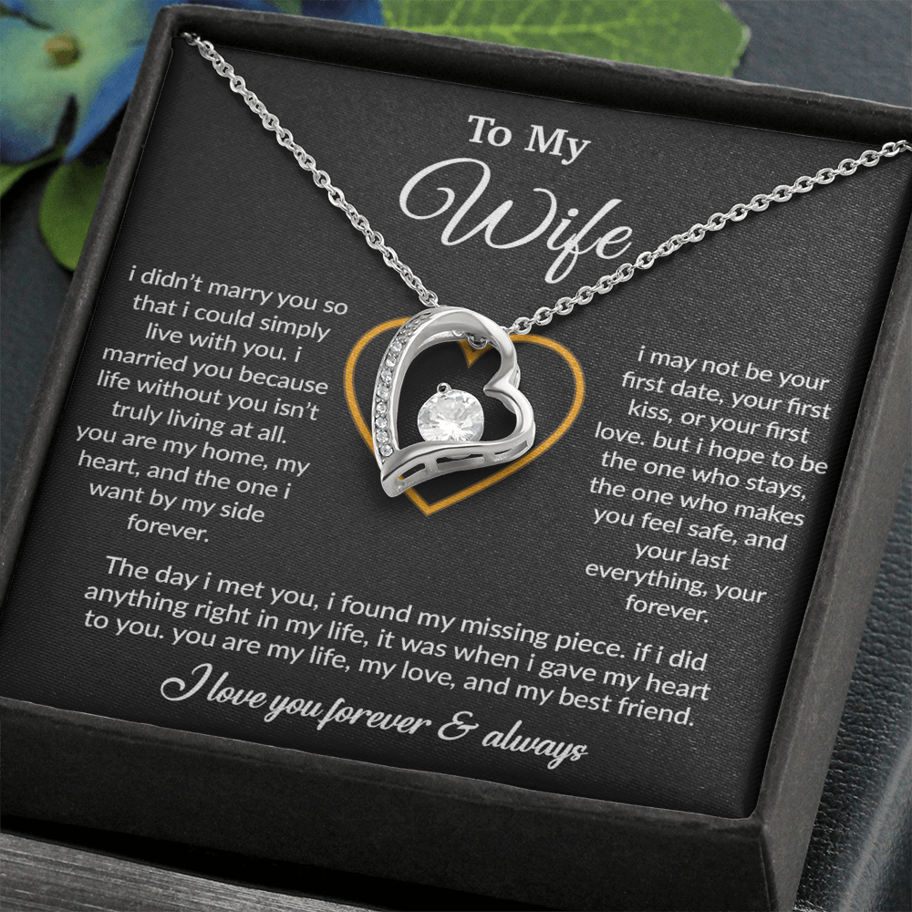 To My Wife Necklace, Gift For Wife, Anniversary Gift For Wife, Necklace For Wife 13_3_Black