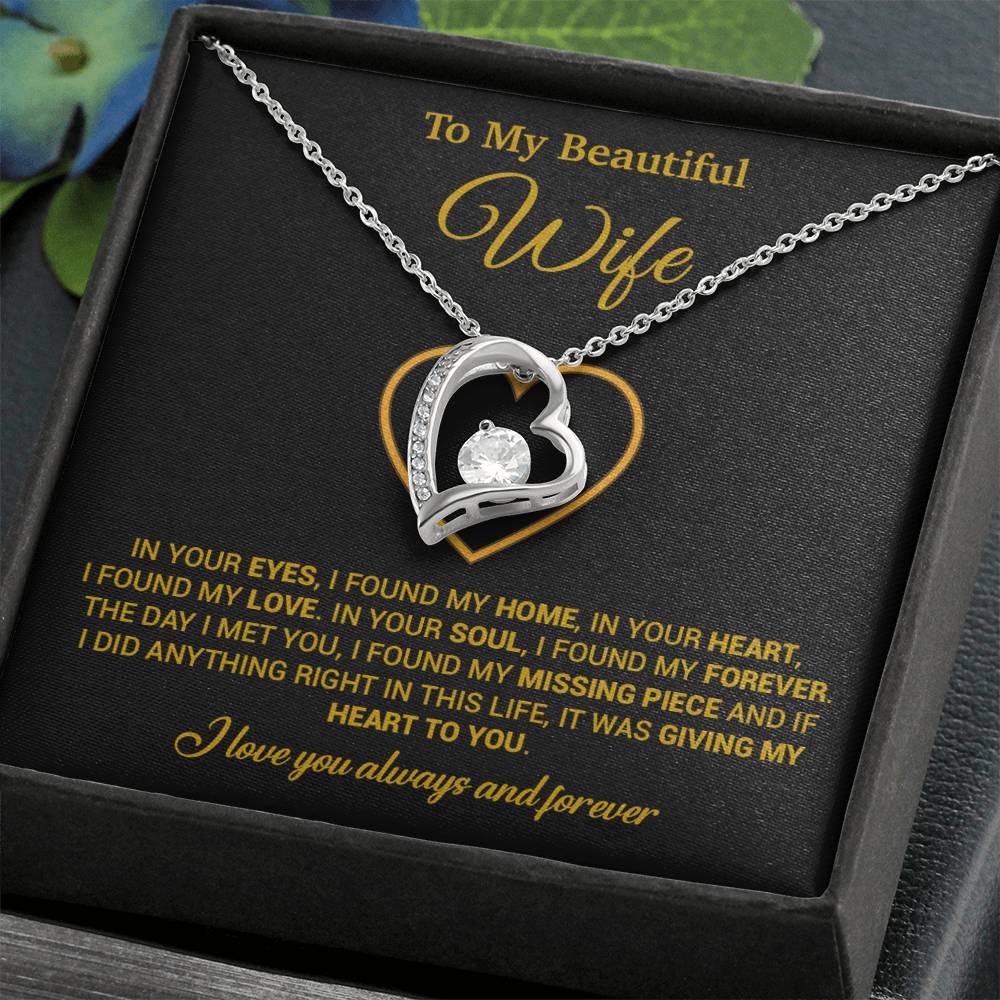 To My Wife Necklace, Gift For Wife, Anniversary Gift For Wife, Necklace For Wife 5_2_Gold