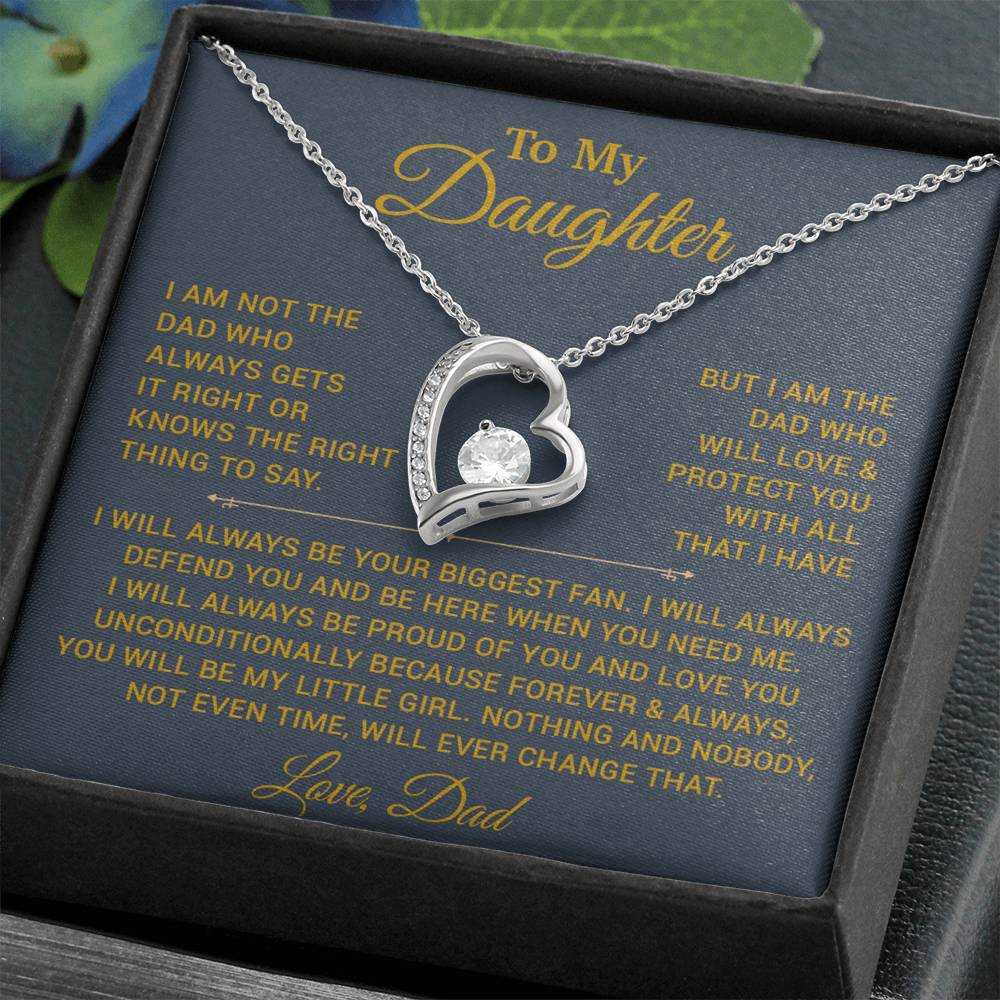 To My Daughter Necklace, Gift for Daughter from Dad, Father Daughter Necklace 6_10_Gold