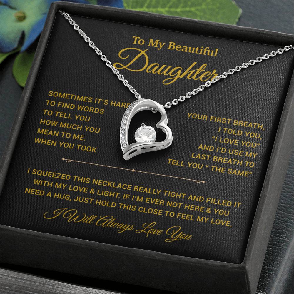 To My Daughter Necklace, Gift for Daughter from Dad, Father Daughter Necklace 22_11_Gold