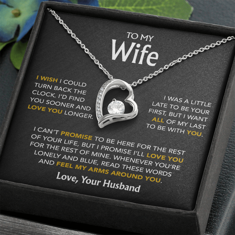 To My Wife Necklace, Gift For Wife, Anniversary Gift For Wife, Necklace For Wife 20_5_Black