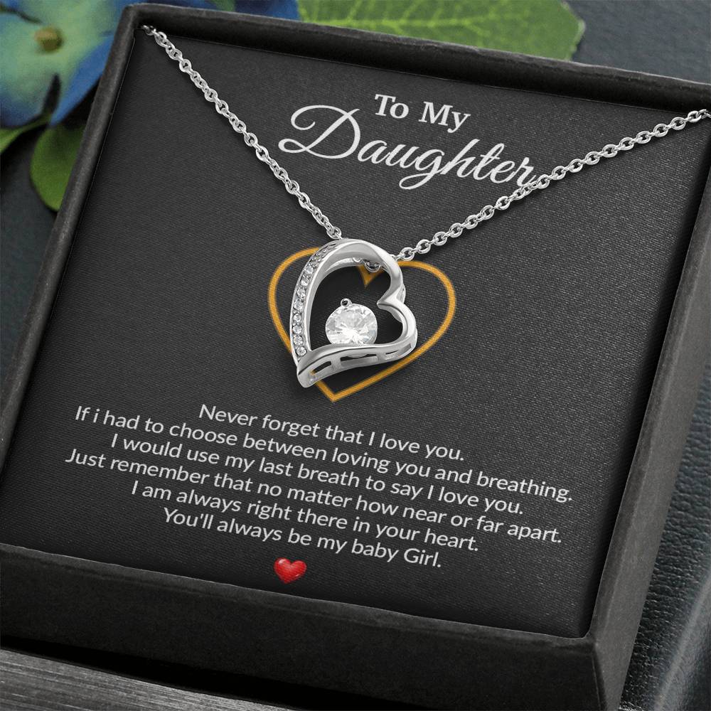 To My Daughter Necklace, Gift for Daughter from Dad, Father Daughter Necklace 11_8_Black