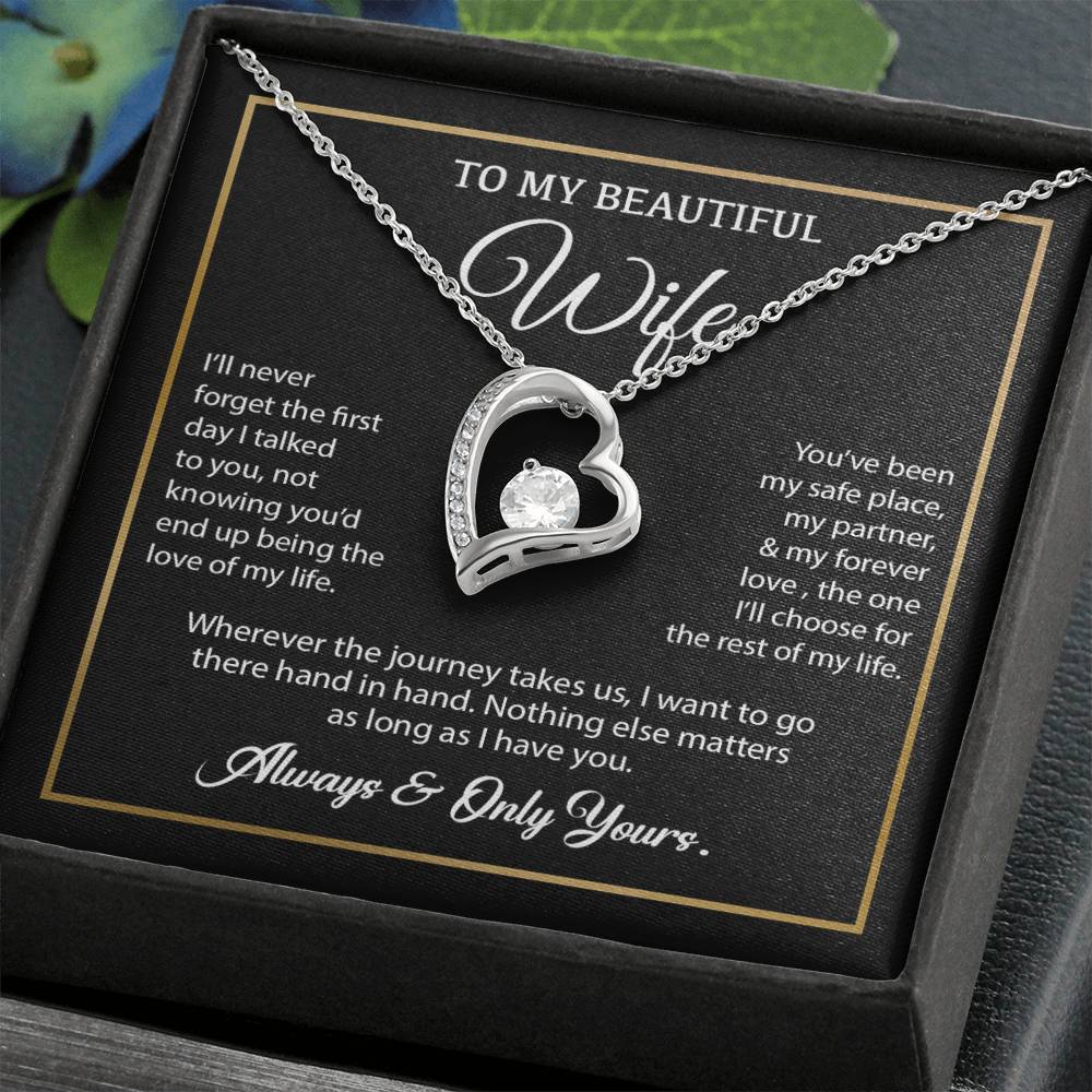 To My Wife Necklace, Gift For Wife, Anniversary Gift For Wife, Necklace For Wife 24_7_Black