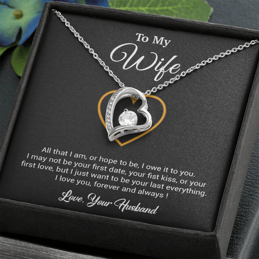 To My Wife Necklace, Gift For Wife, Anniversary Gift For Wife, Necklace For Wife 24_3_Black