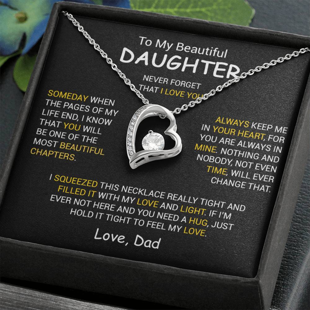 To My Daughter Necklace, Daughter Father Necklace, Daughter Gift From Dad 26_12_Black