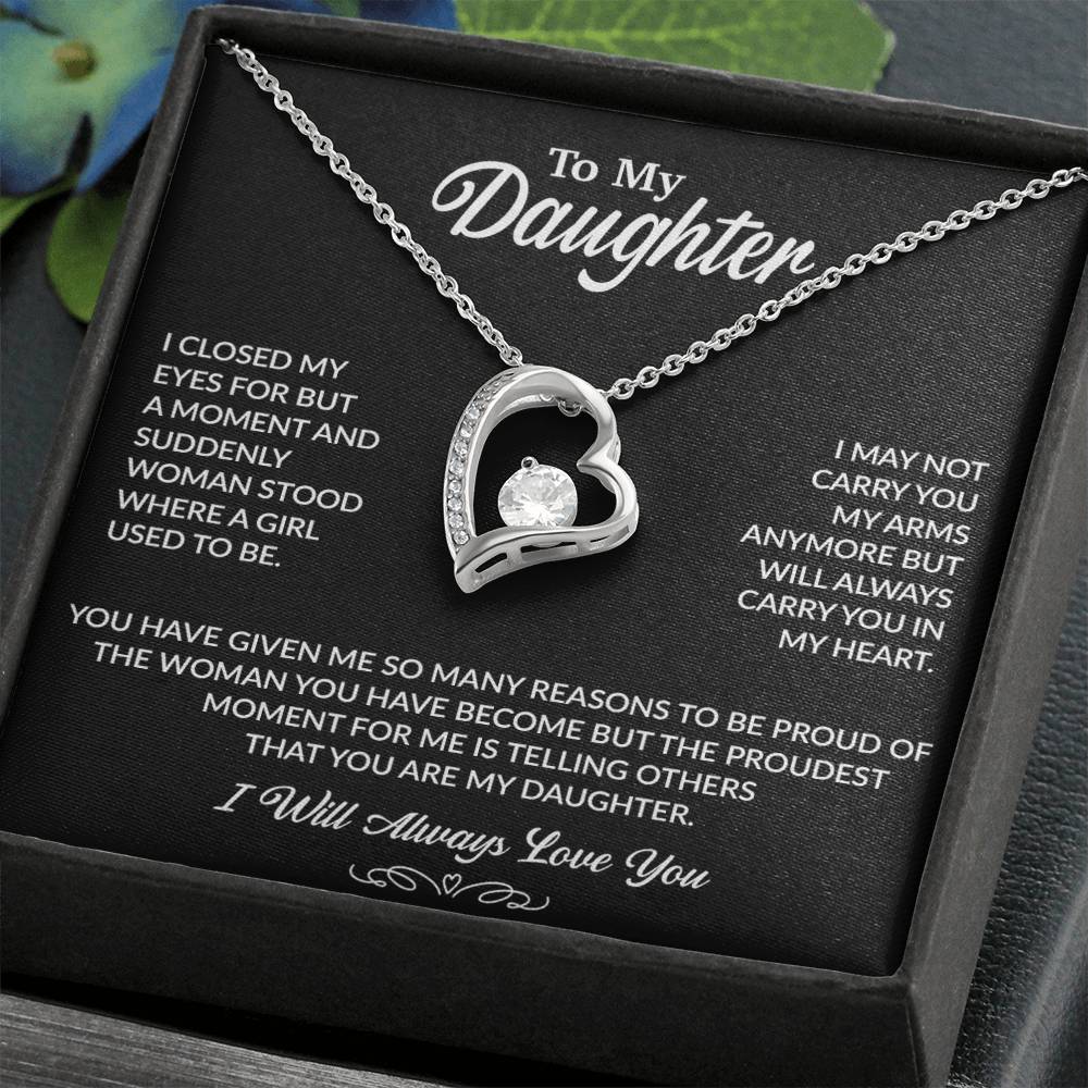 To My Daughter Necklace, Gift for Daughter from Dad, Daughter Father Necklace 27_9_Black