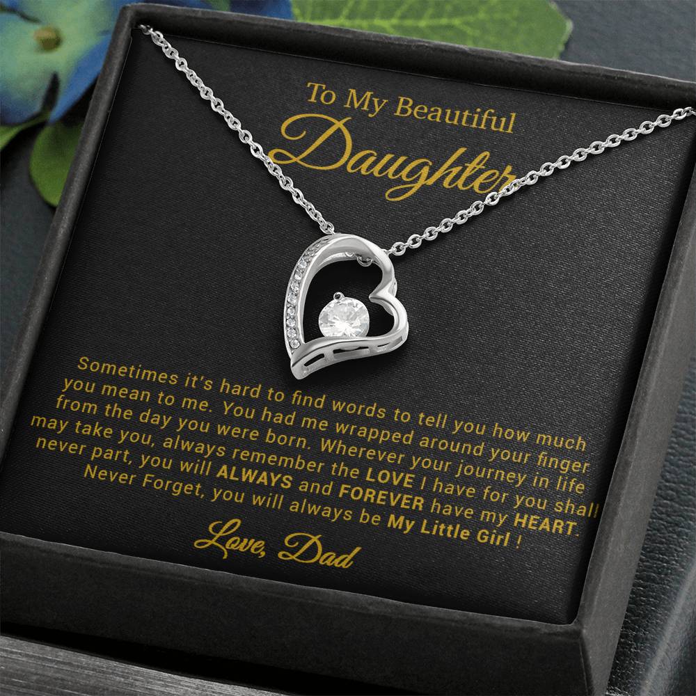To My Daughter Necklace, Gift for Daughter from Dad, Father Daughter Necklace 21_4_Gold