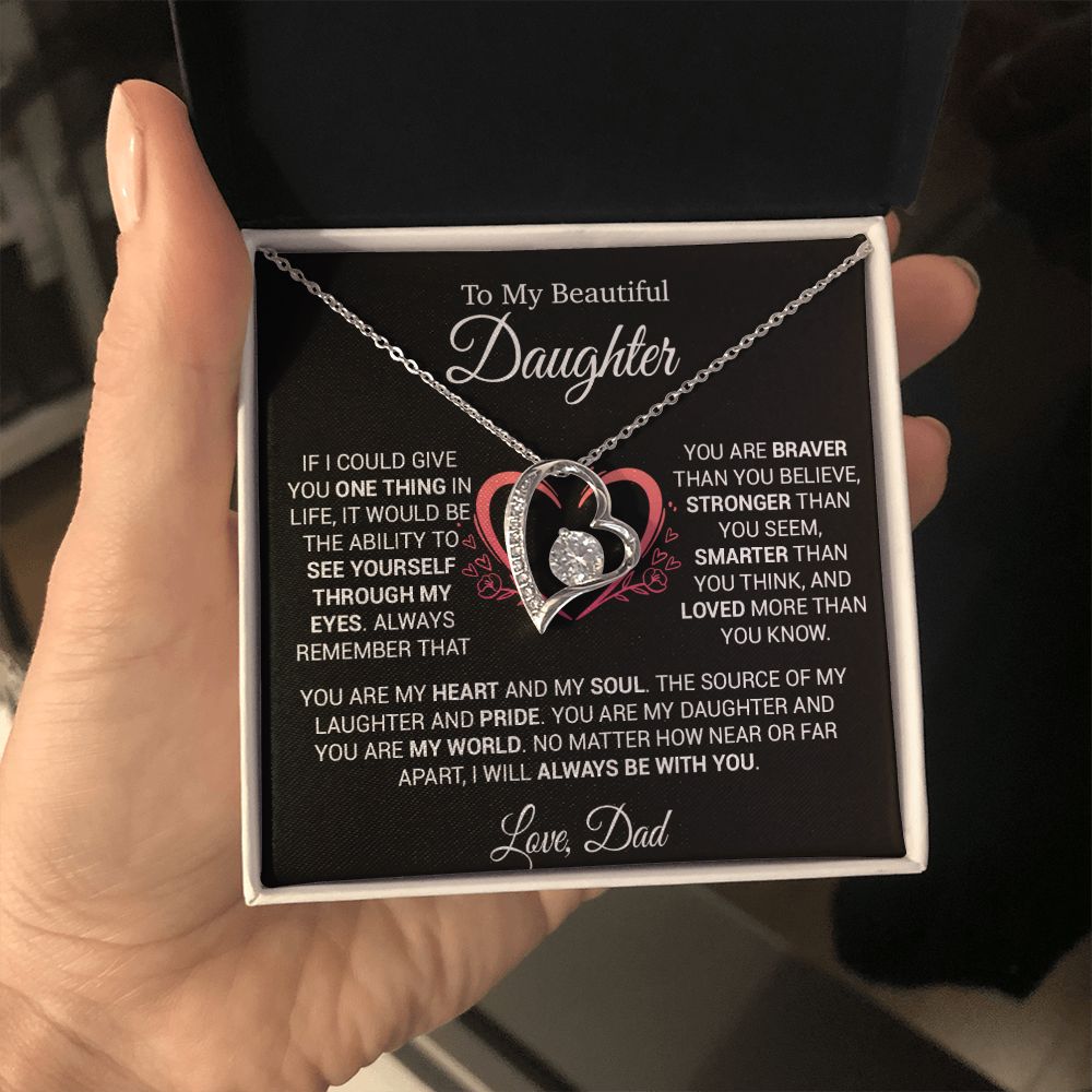 To My Daughter Necklace from Dad, Necklace for Daughter from Dad, Father Daughter Necklace