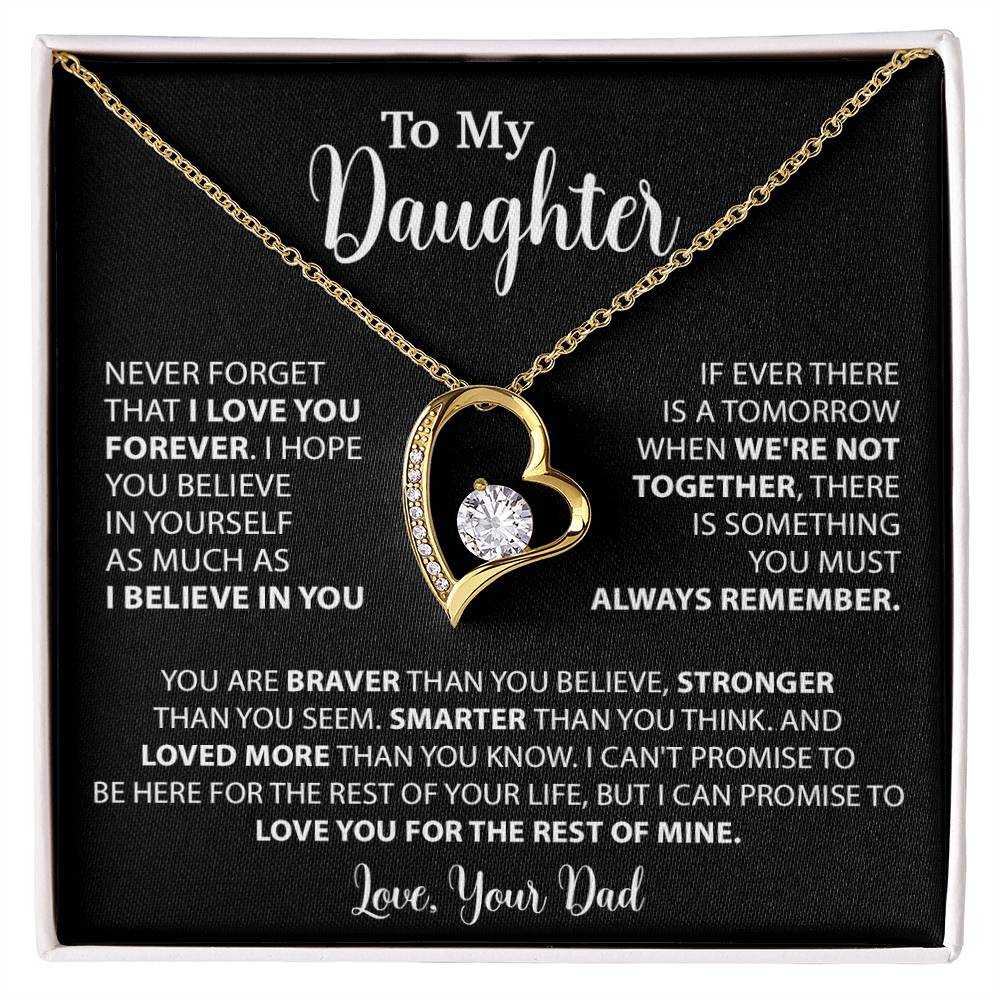 To My Daughter Necklace Gift for Daughter from Dad,Daughter Father Necklace 14_4_Black