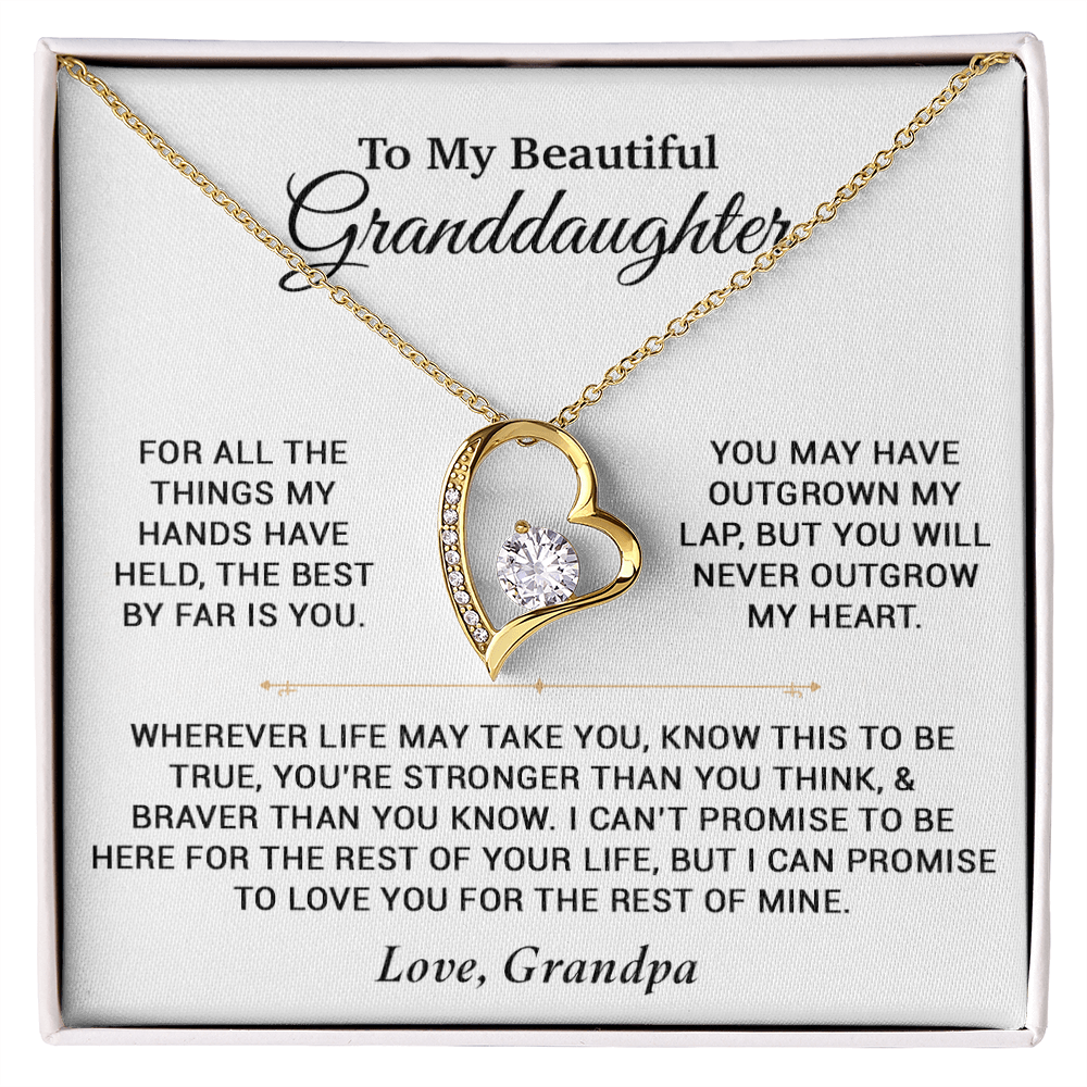 To My Granddaughter Necklace, Birthday Gift For Granddaughter, Birthday Gifts 8_6_White