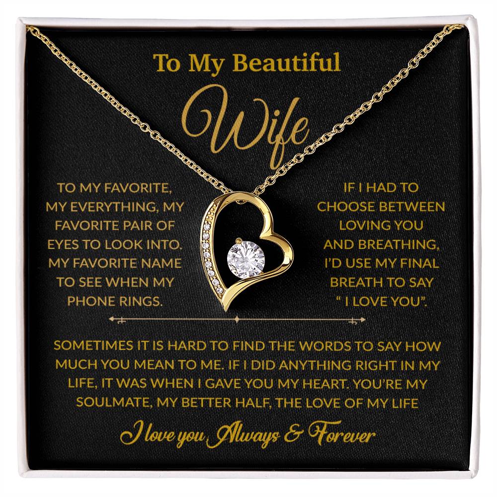 To My Wife Necklace, Gift For Wife, Anniversary Gift For Wife, Necklace For Wife 8_6_Gold