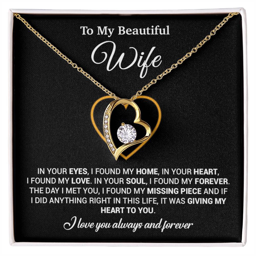 To My Wife Necklace, Gift For Wife, Anniversary Gift For Wife, Necklace For Wife 5_2_Black