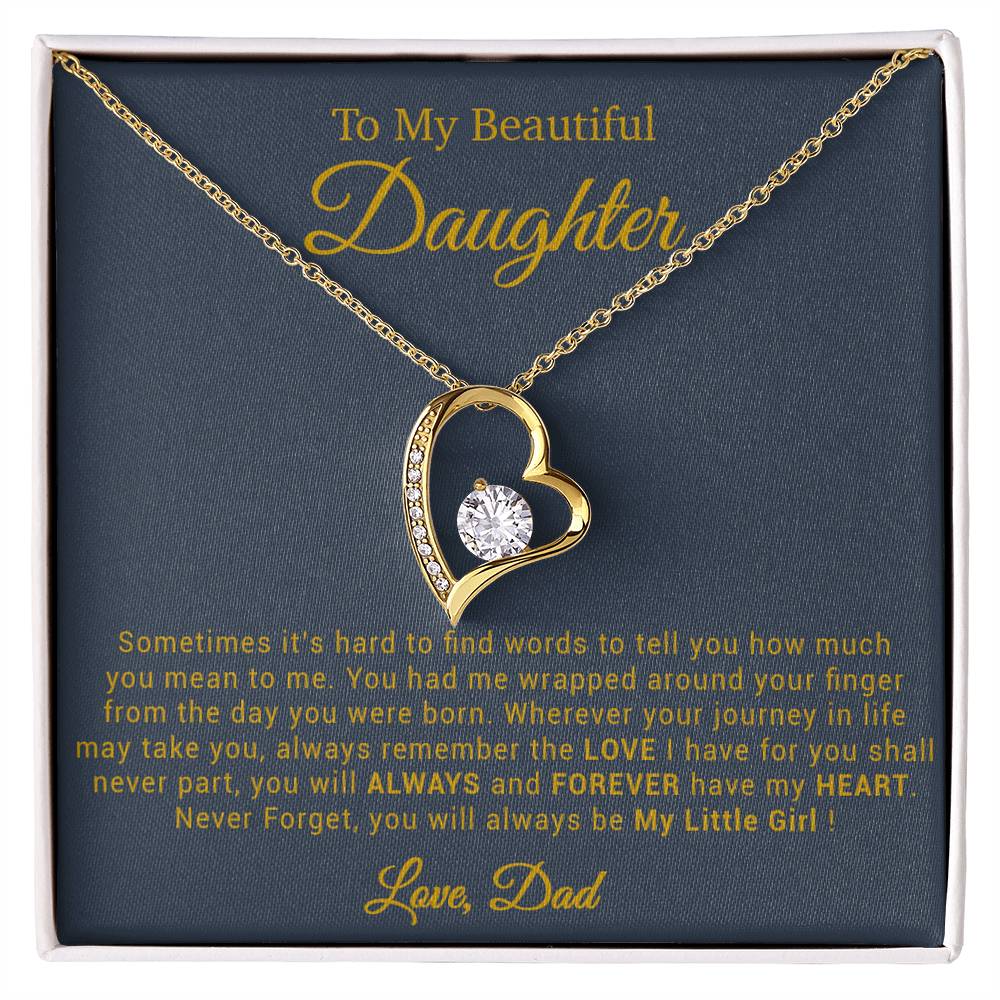 To My Daughter Necklace, Gift for Daughter from Dad, Father Daughter Necklace 20_4_Gold