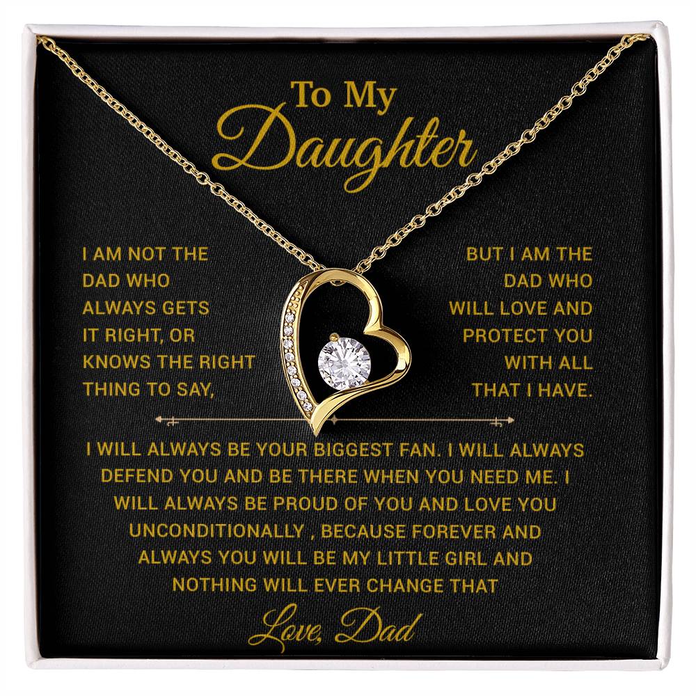 To My Daughter Necklace, Gift for Daughter from Dad, Father Daughter Necklace 23_11_Gold