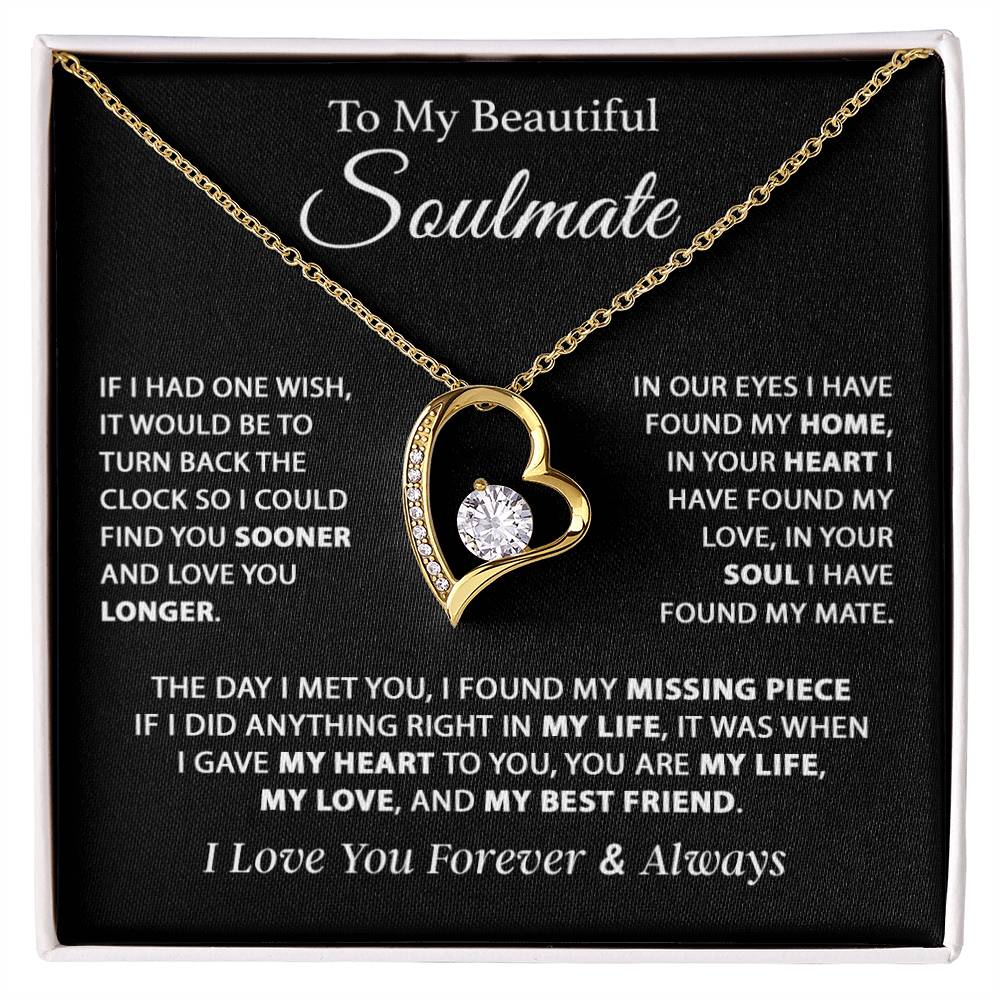 To My Soulmate Necklace, Gift For Girlfriend Wife, Birthday Gifts Christmas Gifts 11_11_Black