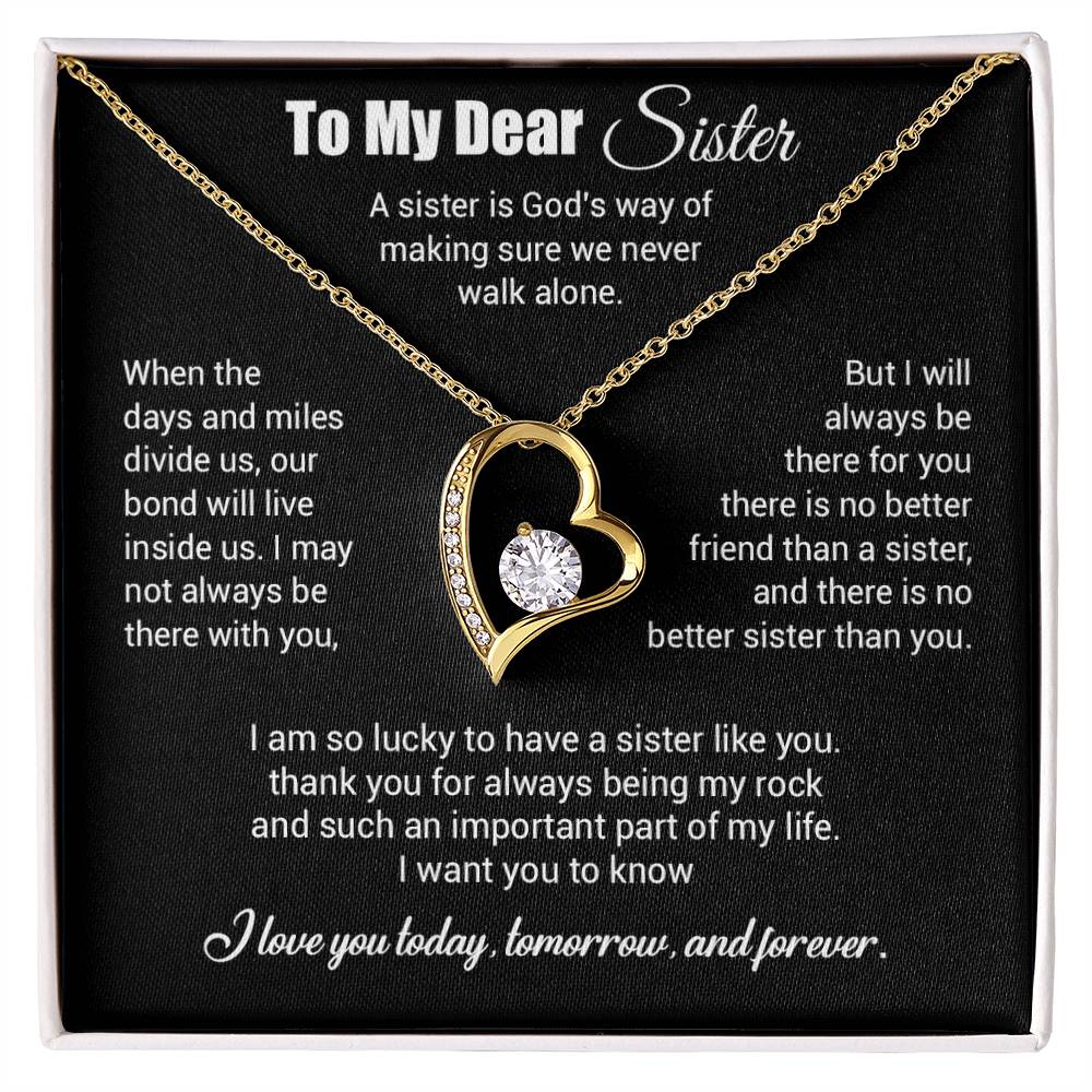 To My Sister Necklace, Brother to Sister, Birthday gift For Sister from Brother 3_4_Black