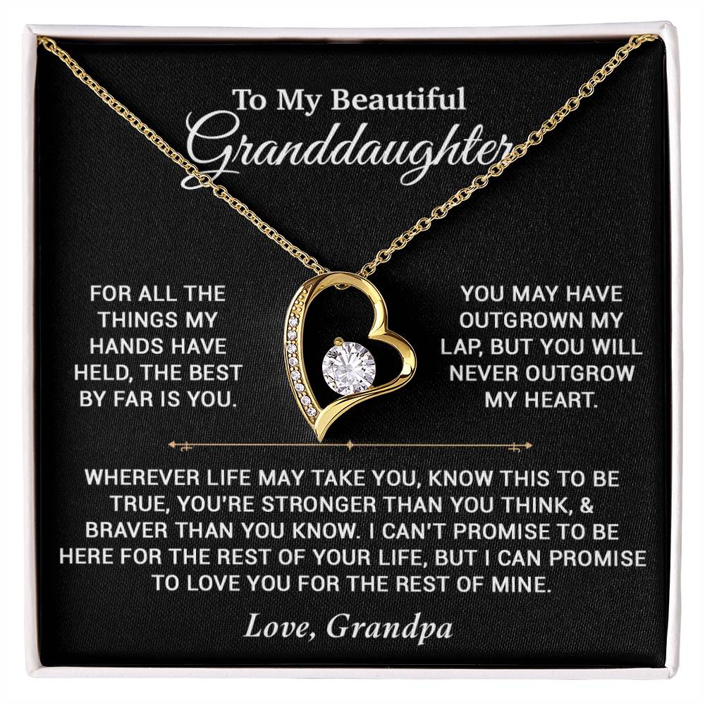 To My Granddaughter Necklace, Birthday Gift For Granddaughter, Birthday Gifts 8_6_Black