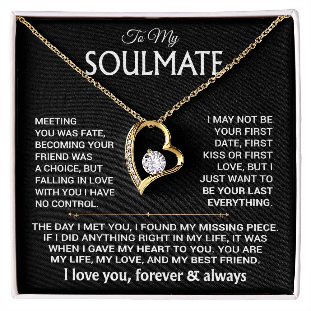 To My Soulmate Necklace, Soulmate Gift, Gift For Girlfriend, Valentines Gift 6_12_Black