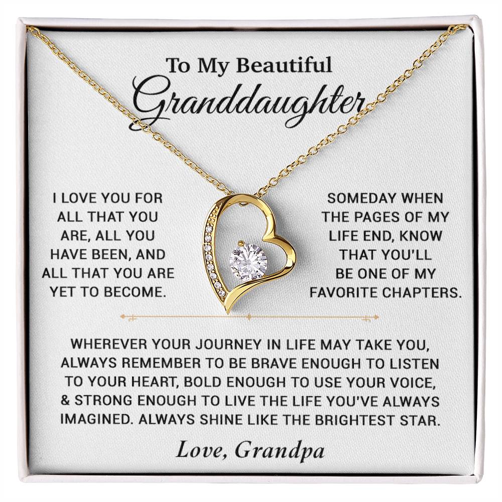 To My Granddaughter Necklace, Birthday Gift For Granddaughter, Birthday Gifts 12_6_White