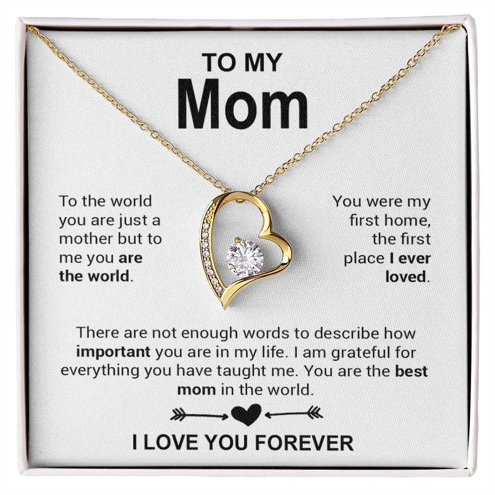To My Mom Necklace, Mother's Day Gift, Anniversary Gift Valentines Gift