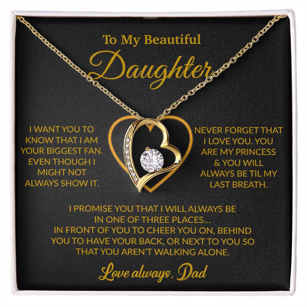 To My Daughter Necklace, Gift for Daughter from Dad, Father Daughter Necklace 17_6_Gold