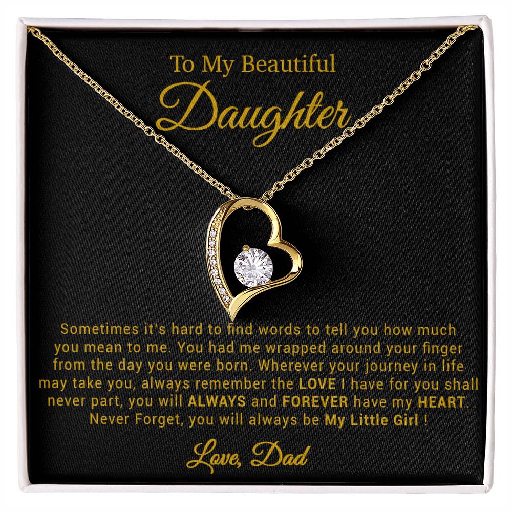 To My Daughter Necklace, Gift for Daughter from Dad, Father Daughter Necklace 21_4_Gold