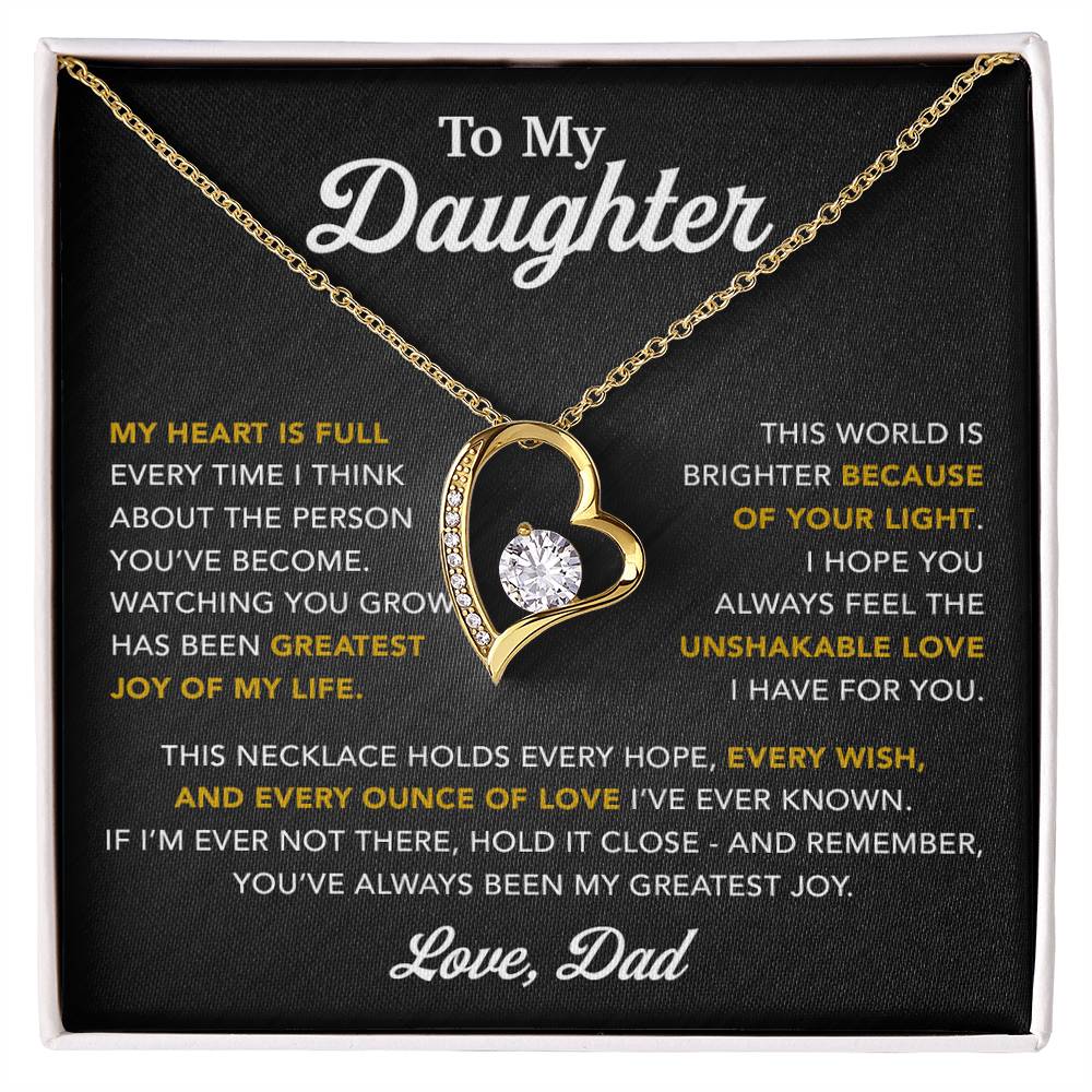 To My Daughter Necklace, Gift for Daughter from Dad, Father Daughter Necklace 16_6_Black