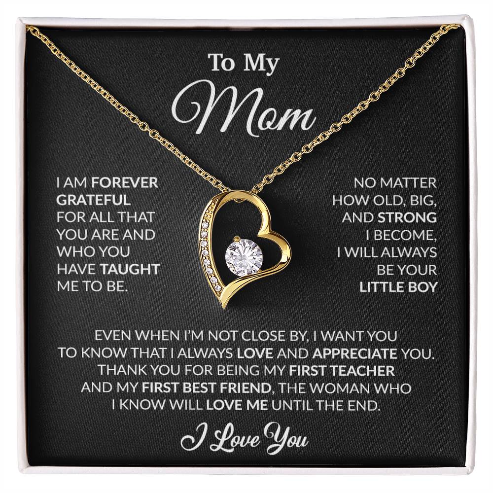 To My Mom Necklace, Gift For Mom From Daughter, Mother's Day Gifts 3_4_Black