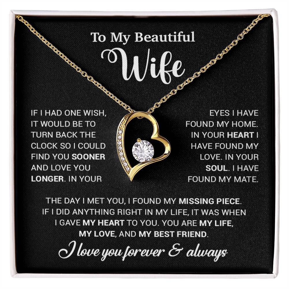 To My Wife Necklace, Wife Gift From Husband, Wife Husband Necklace, Christmas Gift 28_10_Black