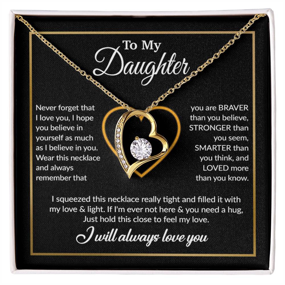 To My Daughter Necklace, Gift For Daughter From Dad, Daughter Father Necklace 13_12_Black