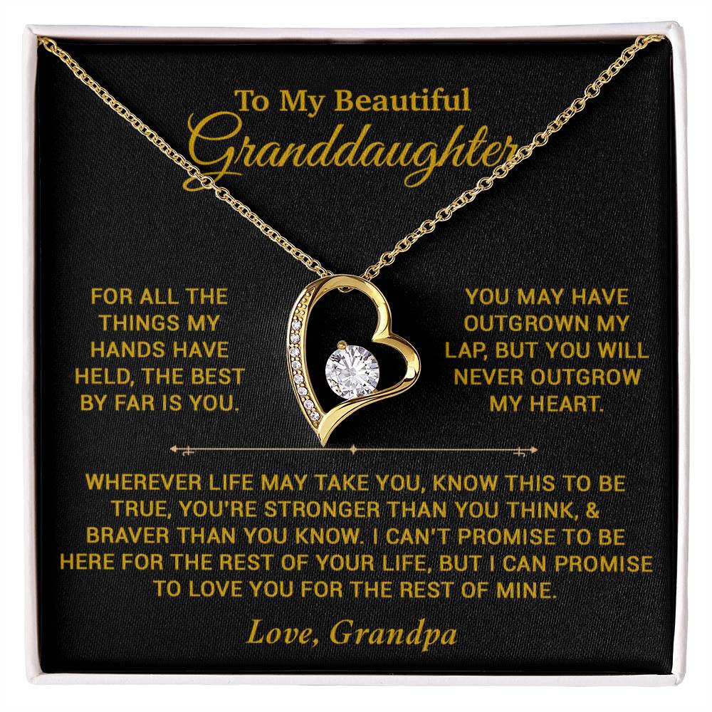 To My Granddaughter Necklace, Birthday Gift For Granddaughter, Birthday Gifts 8_6_Gold