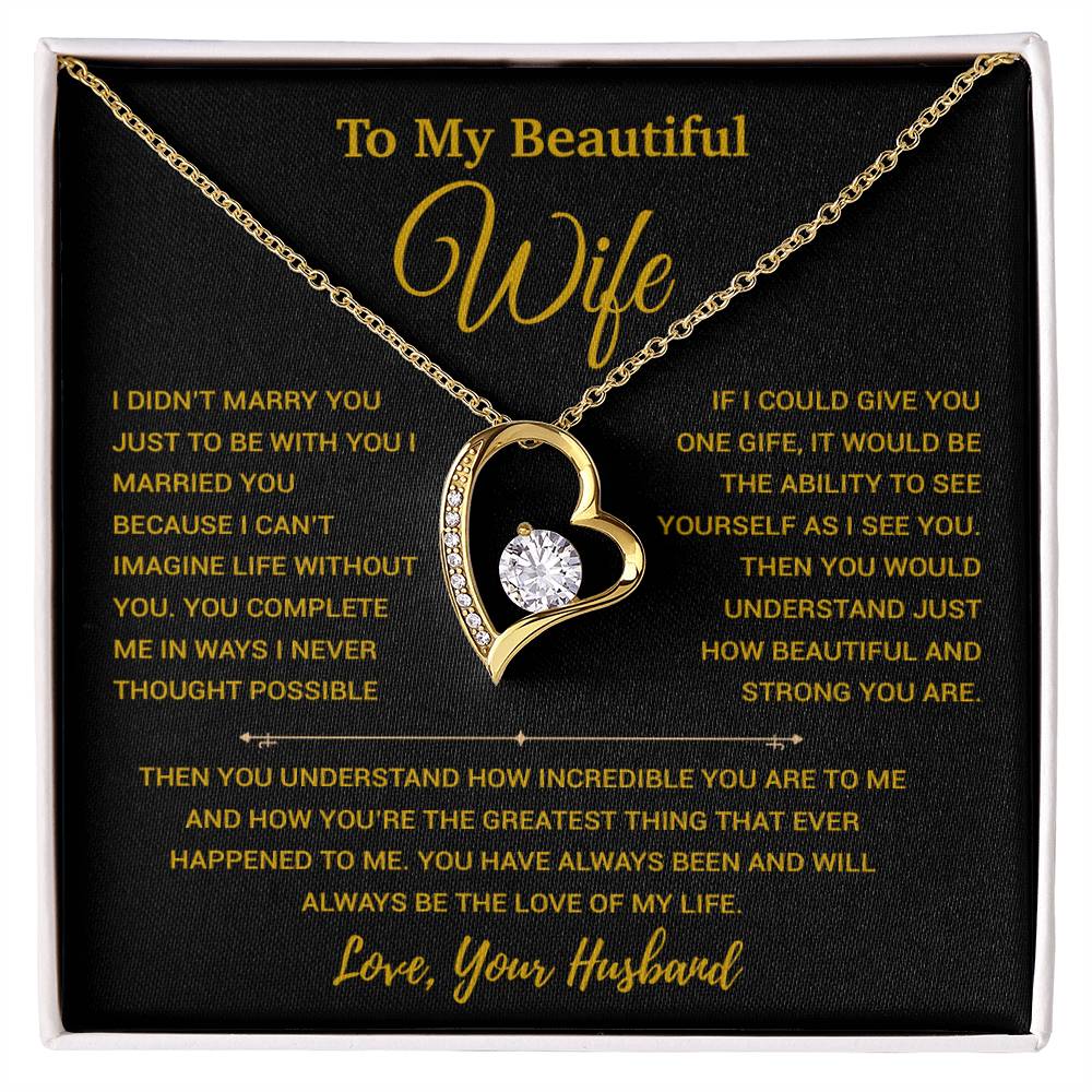 To My Wife Necklace, Christmas Gifts For Women, Anniversary Gift For Wife 11_9_Gold