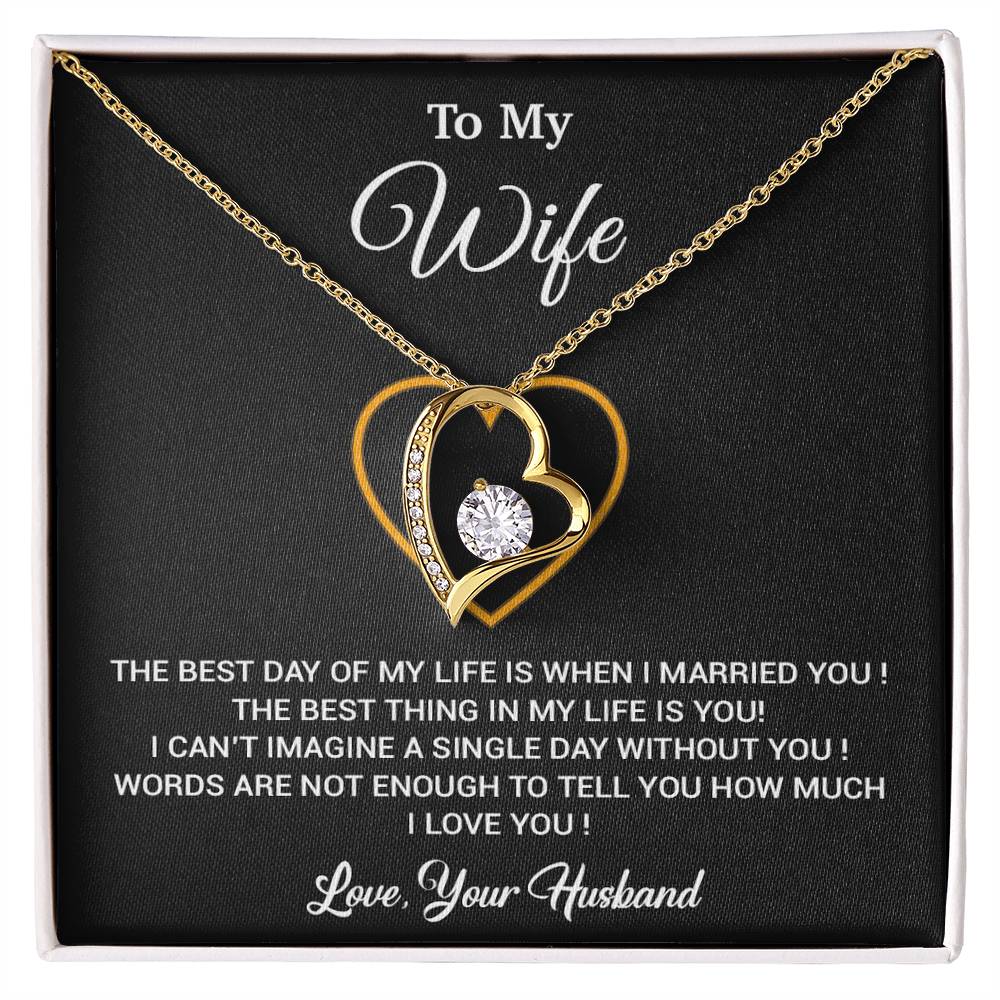 To My Wife Necklace, Gift For Wife, Anniversary Gift For Wife, Necklace For Wife 26_2_Black