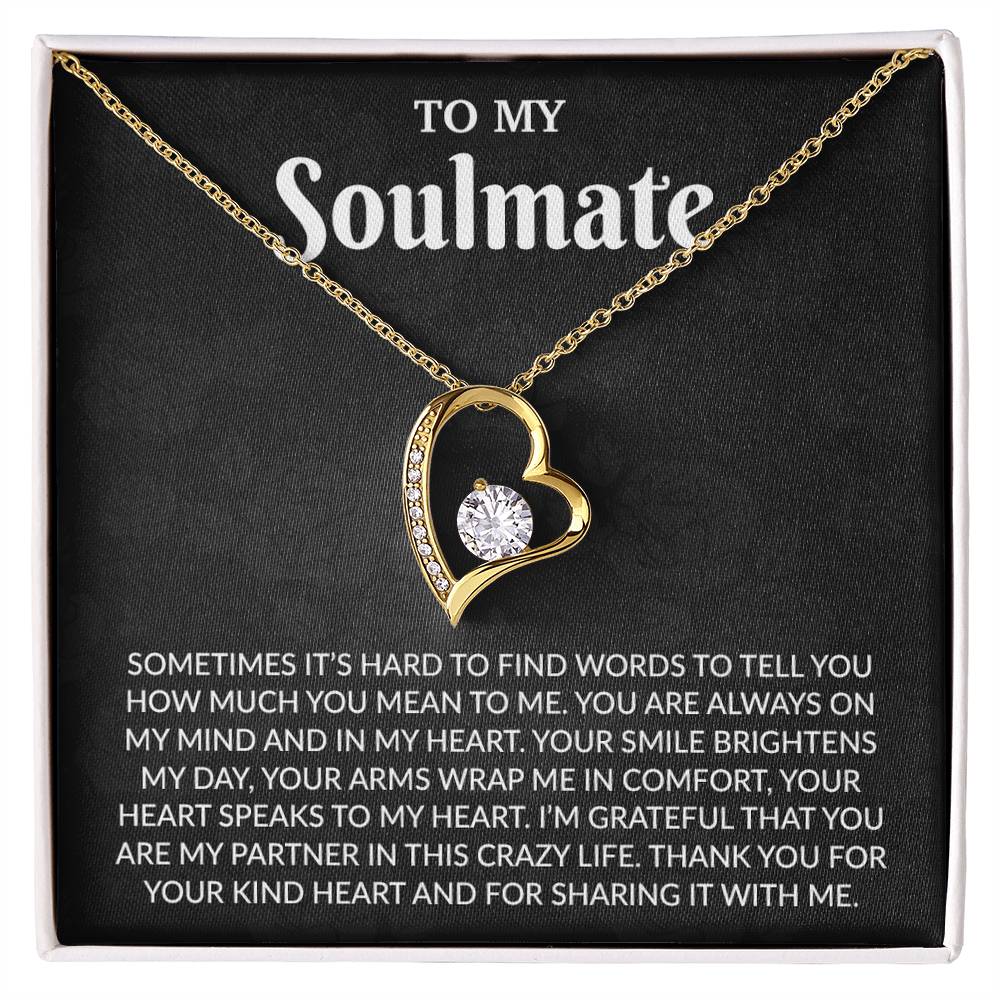 To My Soulmate Necklace, Anniversary Gift for Her, Gifts for Wife, Gifts for Girlfriend