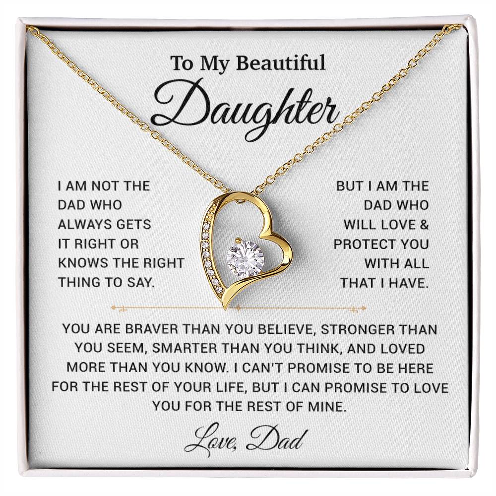 To My Daughter Necklace, Gift for Daughter from Dad, Father Daughter Necklace 19_11_White