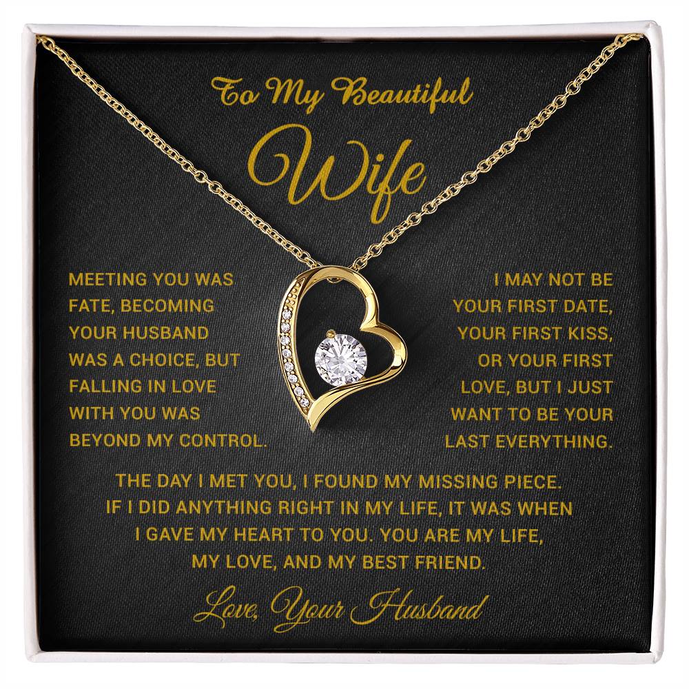 To My Wife Necklace, Gift For Wife, Anniversary Gift For Wife, Necklace For Wife 3_5_Gold