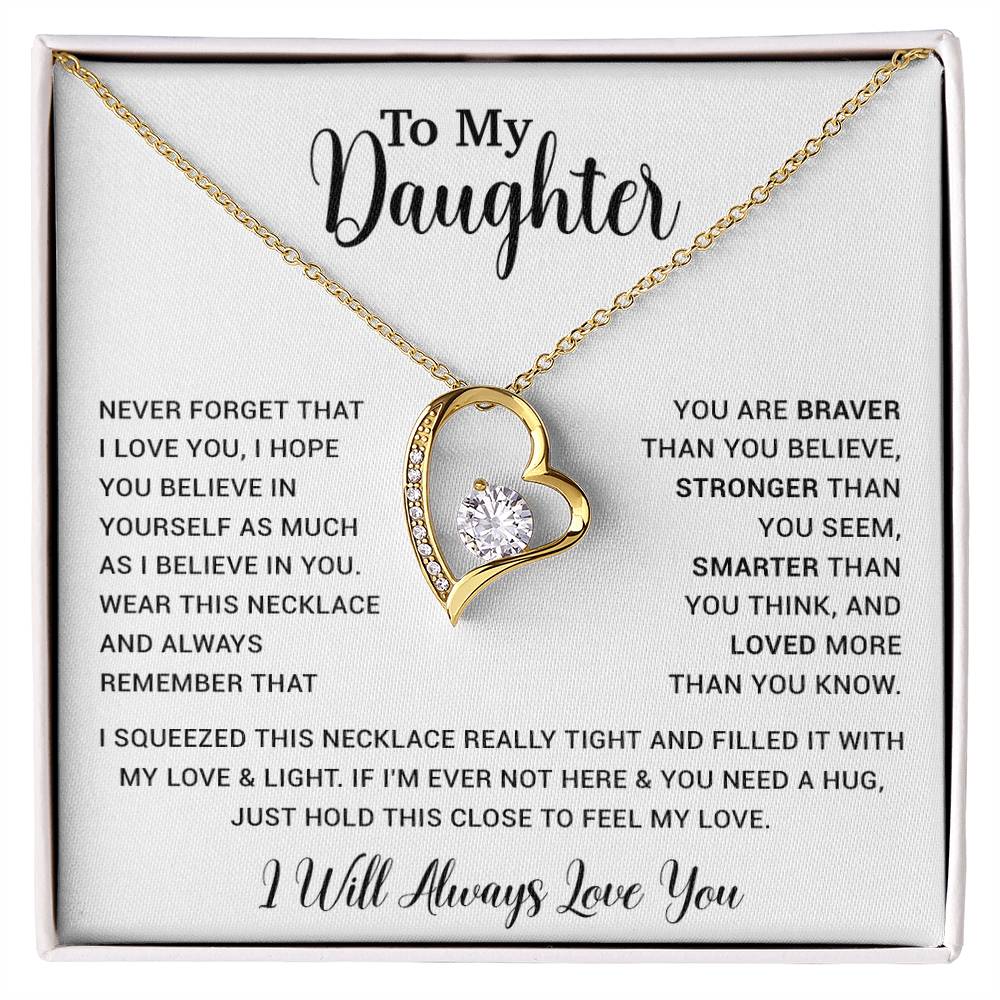 To My Daughter Necklace Gift for Daughter from Dad,Daughter Father Necklace 16_4_White