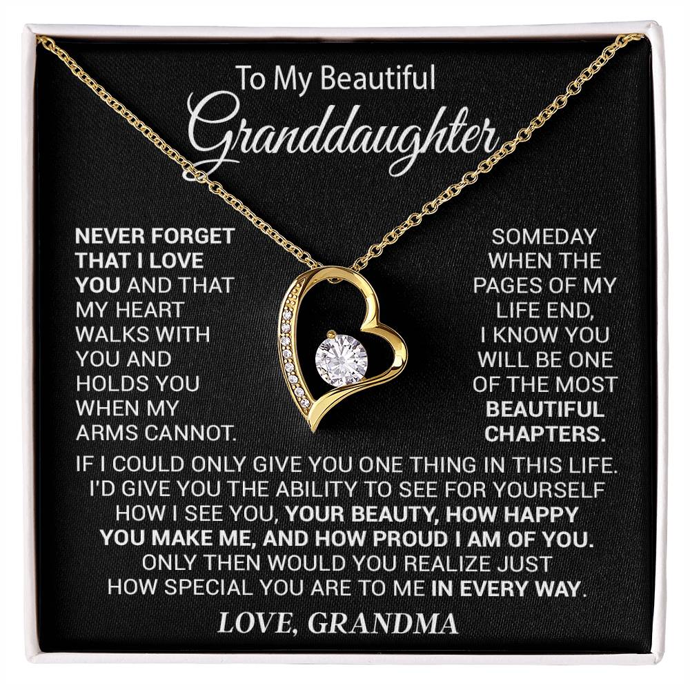 To My Granddaughter Necklace, Gift For Your Granddaughter, Christmas,Anniversary