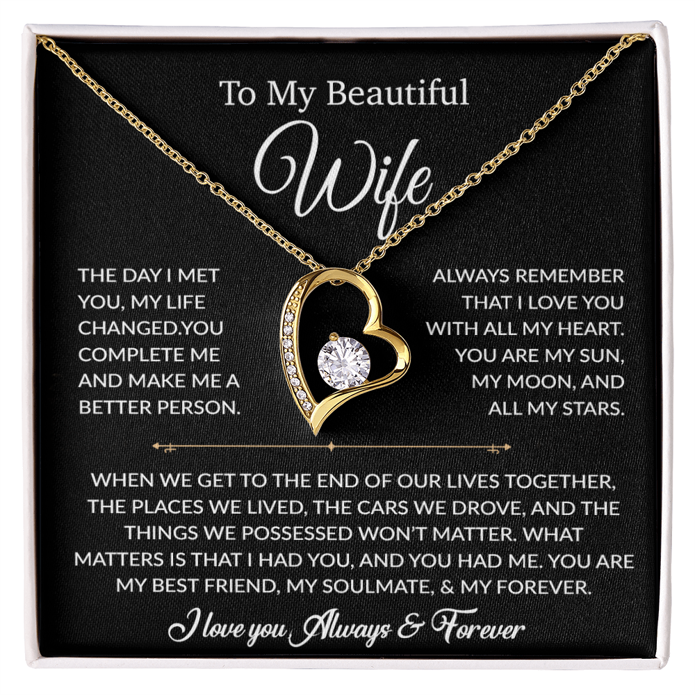 To My Wife Necklace, Gift For Wife, Anniversary Gift For Wife, Necklace For Wife 22_6_Black