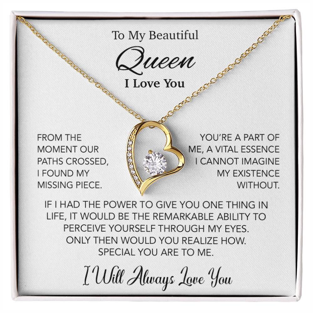 To My Queen Necklace, Anniversary Gift For Wife, Girlfriend Necklace, Birthday Gift For Wife