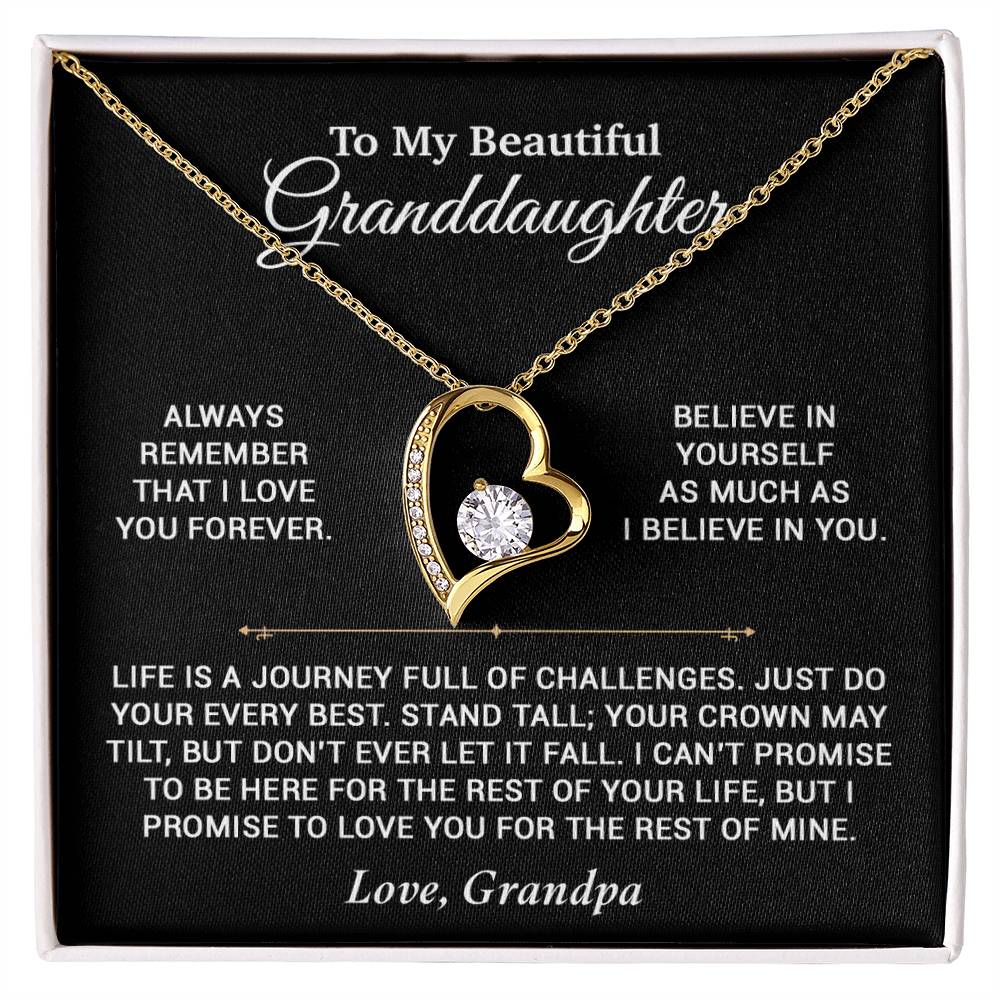 To My Granddaughter Necklace, Birthday Gift For Granddaughter, Birthday Gifts 7_6_Black