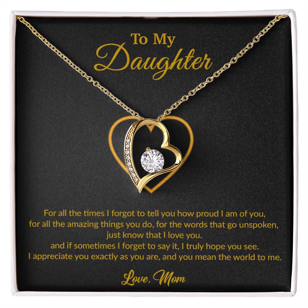 To My Daughter Necklace, Gift for Daughter from Mom, Mother Daughter Necklace