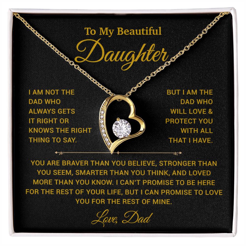 To My Daughter Necklace, Gift for Daughter from Dad, Father Daughter Necklace 19_11_Gold