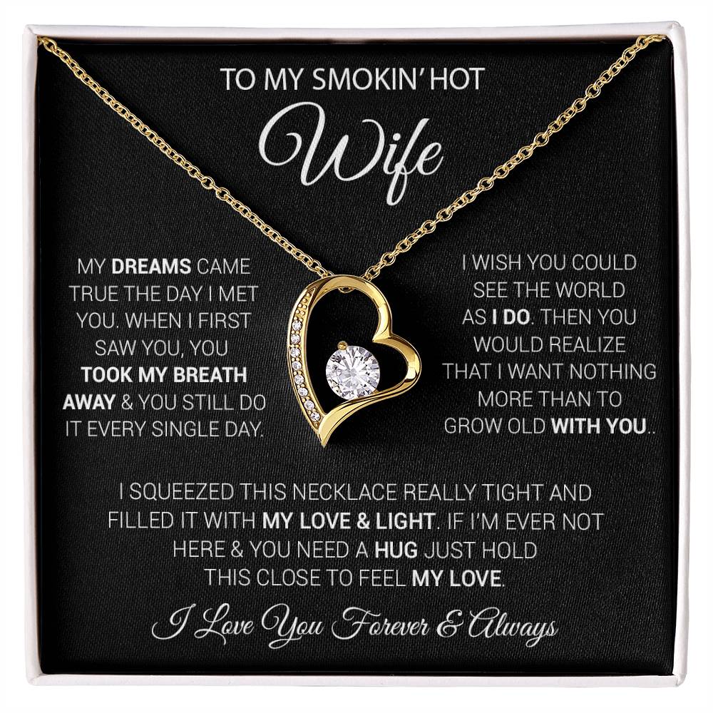 To My Smokin' Hot Wife Necklace, Necklace for Wife, Anniversary Gift