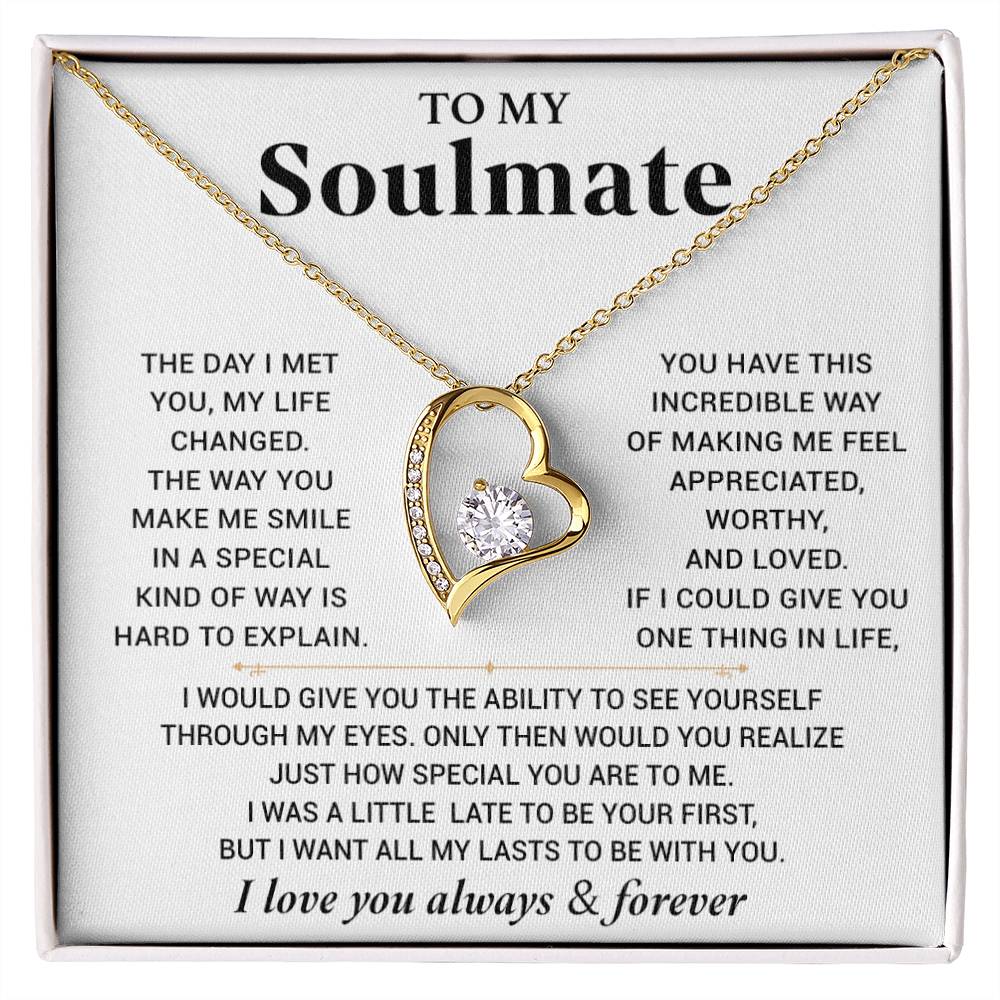 To My Soulmate Necklace Gift For Wife Girlfriend Birthday Anniversary Christmas