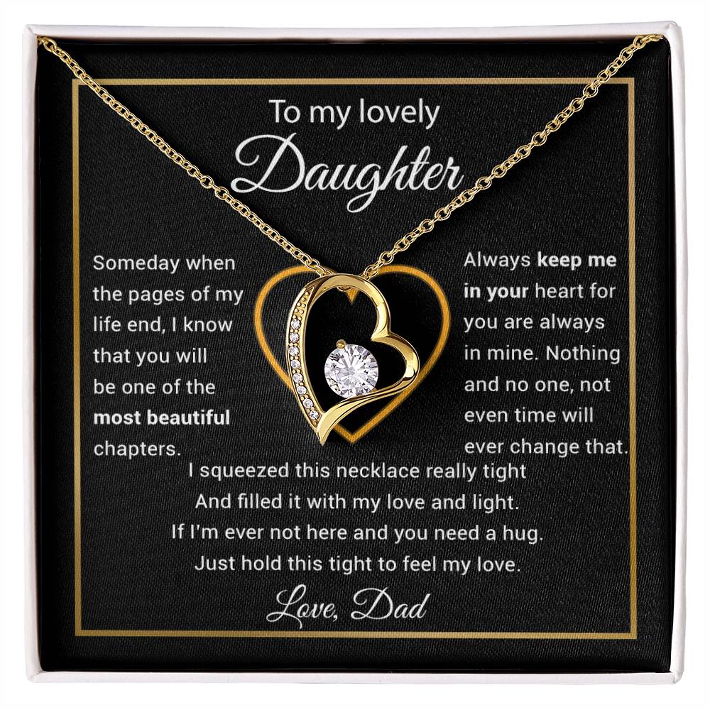 To My Daughter Necklace, Gift for Daughter from Dad, Daughter Father Necklace 27_11_Black