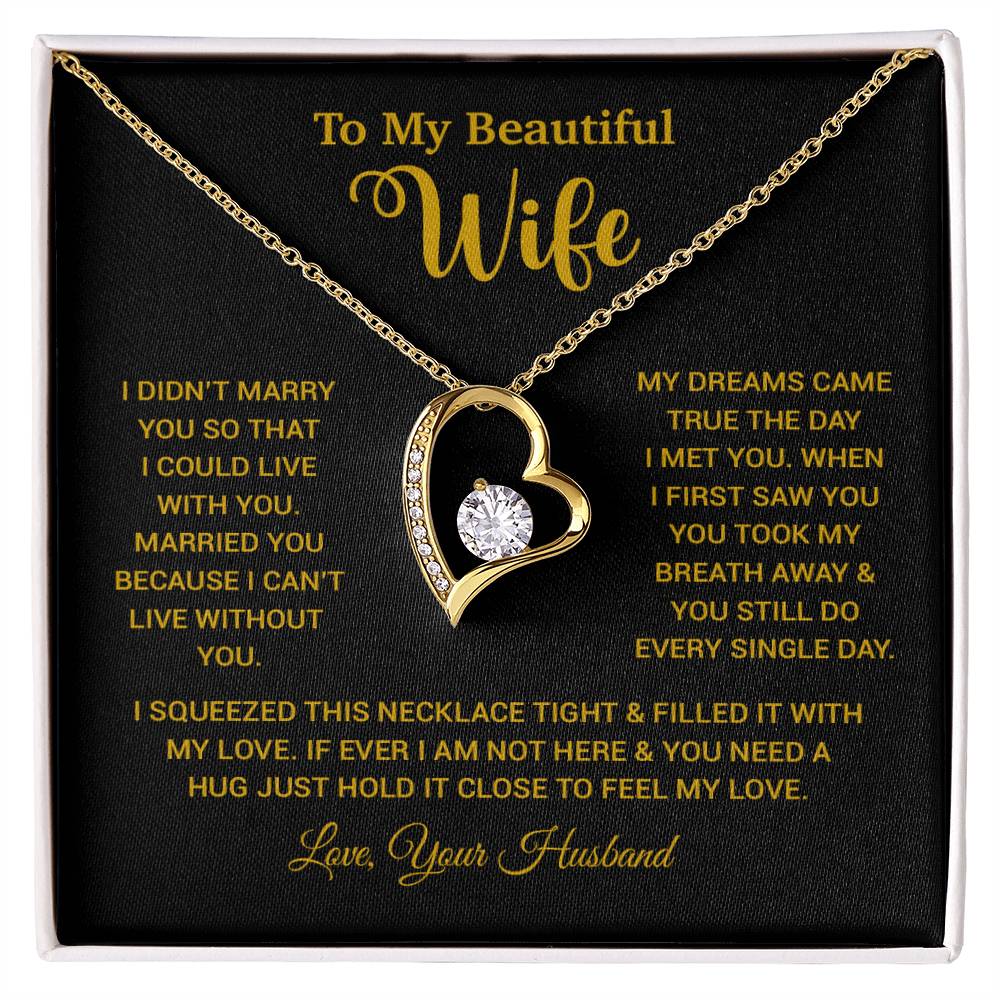 To My Wife Necklace, Wife Gift From Husband, Wife Husband Necklace, Christmas Gift 26_10_Gold