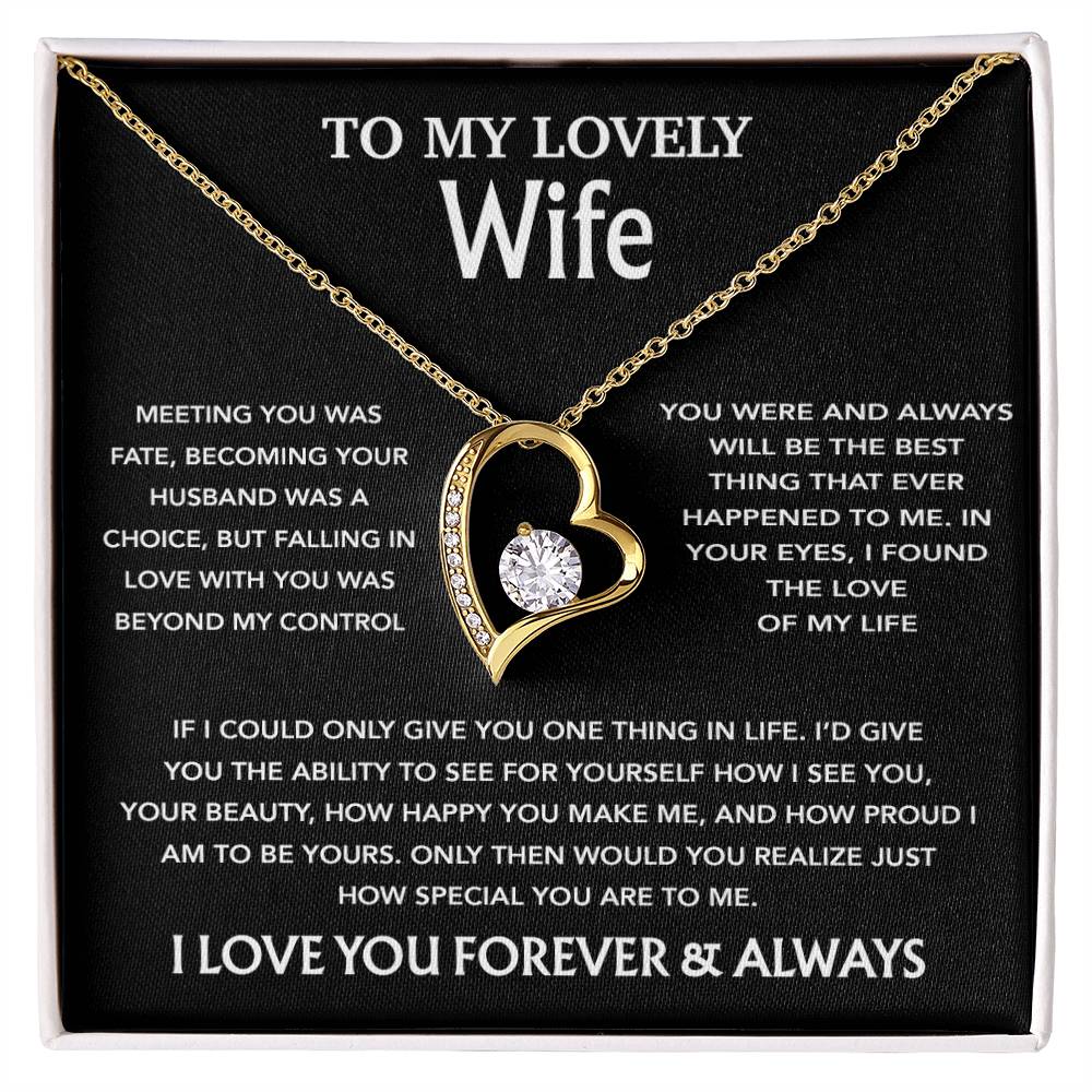 To My Wife Necklace, Christmas Gifts For Wife, Anniversary Cute Gift For Wife_Black