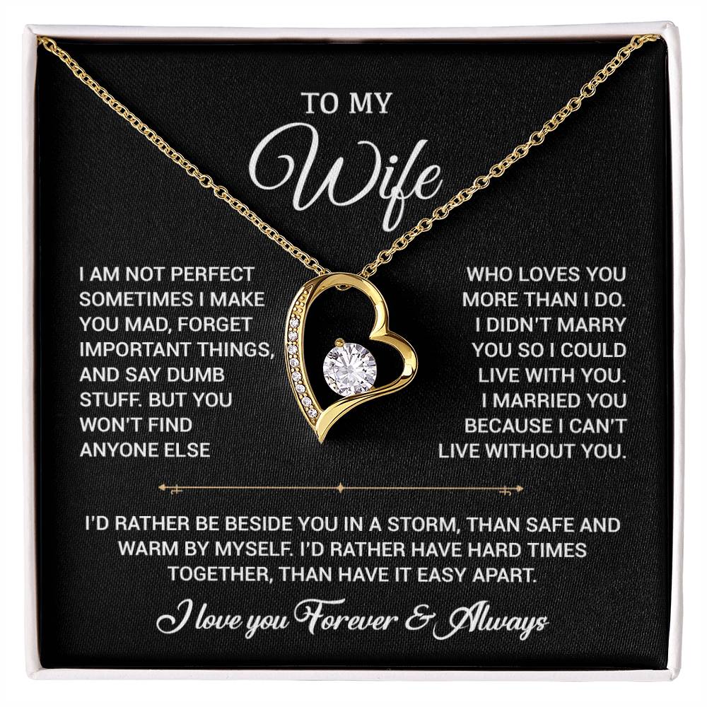 To My Wife Necklace, Gift For Wife, Anniversary Gift For Wife, Christmas Gift 18_9_Black