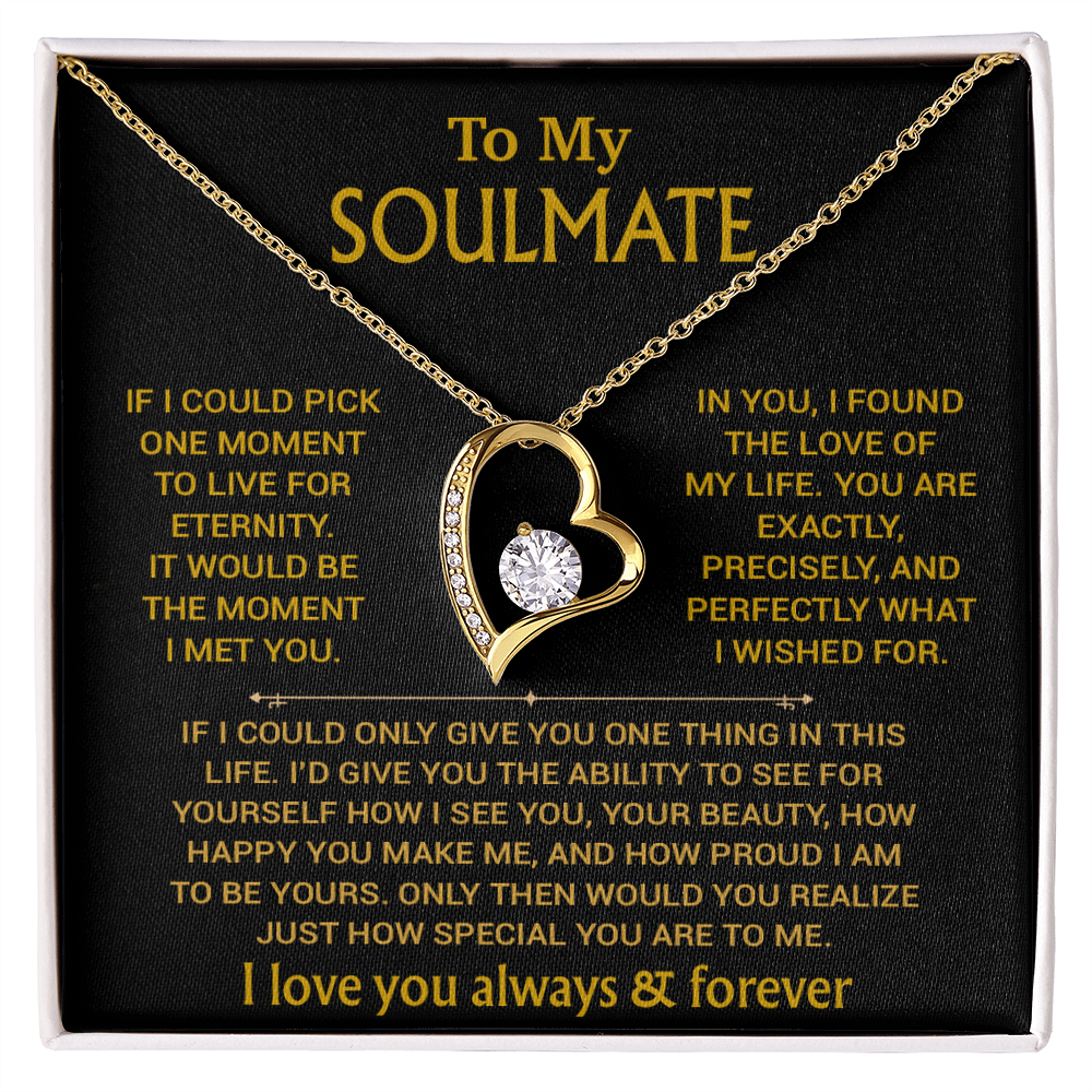 To My Soulmate Necklace, Soulmate Gift, Gift For Girlfriend, Christmas Gift 27_8_Gold